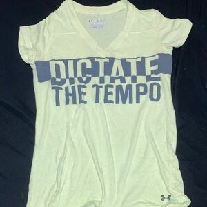 Under Armour Cream V-Neck Graphic Tee